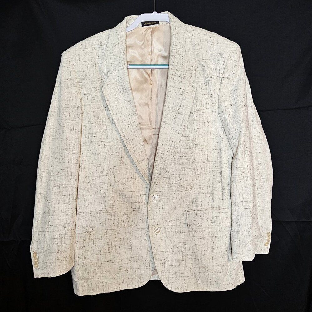 Vintage Hill & Archer 42R Linen Blend Light Tan Men's Blazer
